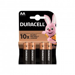 Алкална батерия Duracell, AA, LR6, 1.5 V, 4 броя - Duracell