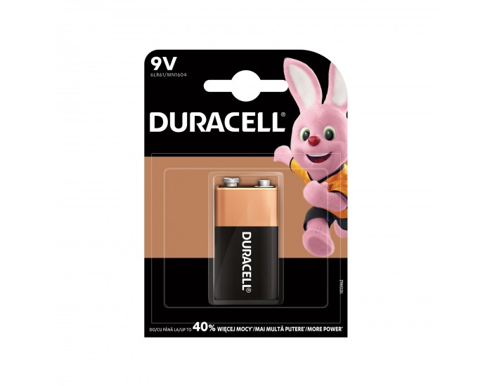 Алкална батерия Duracell, 6LR61, 9 V, AAA