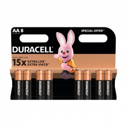 Алкална батерия Duracell, AA, LR6, 1.5 V, 8 броя - Duracell