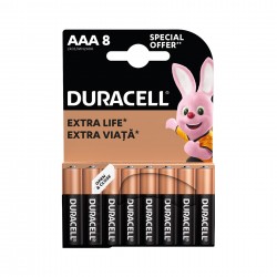 Алкална батерия Duracell, AAA, LR6, 1.5 V, 8 броя - Duracell