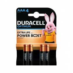 Алкална батерия Duracell Optimum, AAA, LR6, 1.5 V, 4 броя - Duracell