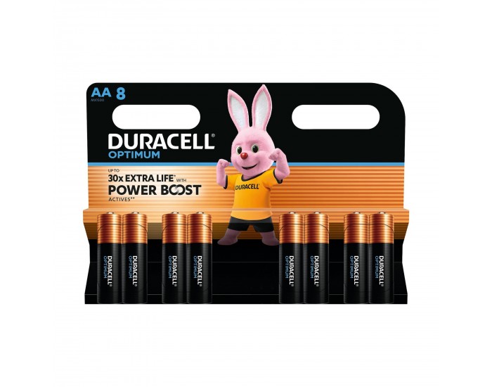 Алкална батерия Duracell Optimum, AA, LR6, 1.5 V, 8 броя