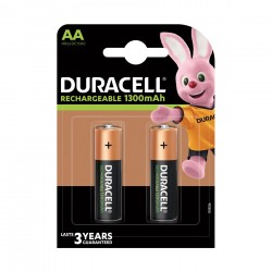 Акумулаторна батерия Duracell, NiMH, AA, 1300 mAh, 2 броя - Duracell
