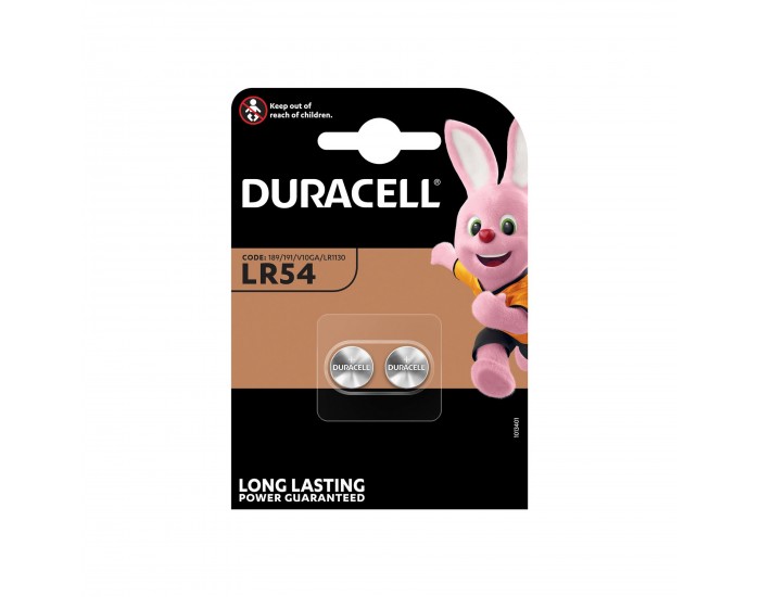 Алкална батерия Duracell LR54, 1.5 V, 2 броя