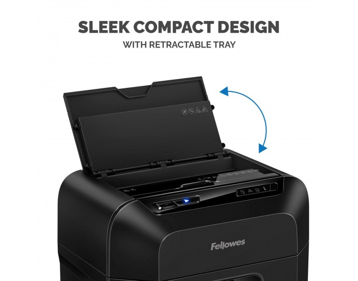 Шредер за унищожаване на документи Fellowes Automax 90M, Soho, Mini-Cut, P-4, 17 L, черен