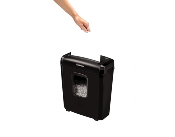 Шредер за унищожаване на документи Fellowes Powershred 6M, Micro Cut, 13 L, P-4, Mini-Cut, време за работа 5 мин