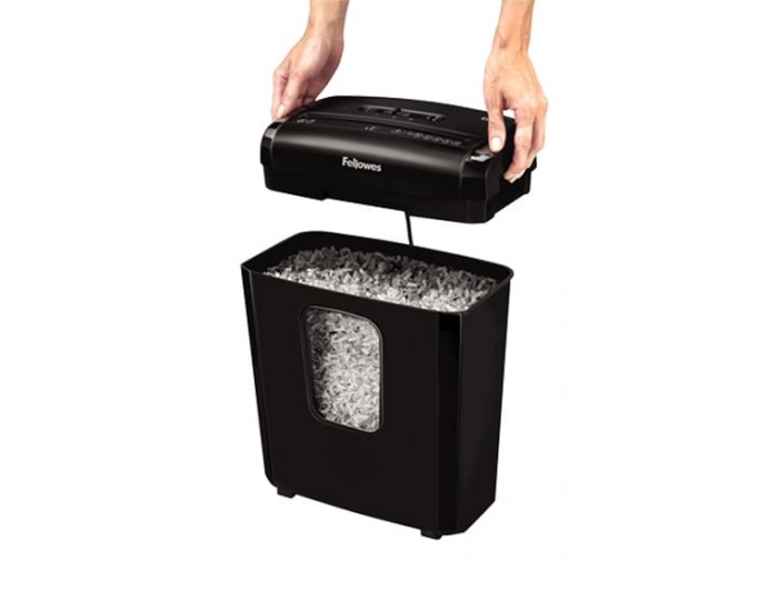 Шредер за унищожаване на документи Fellowes Powershred 6M, Micro Cut, 13 L, P-4, Mini-Cut, време за работа 5 мин