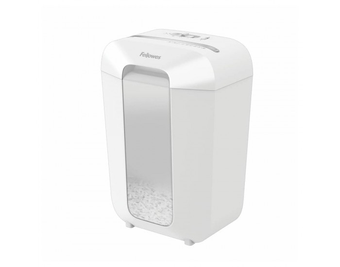 Шредер за унищожаване на документи Fellowes Powershred LX70, Cross-Cut, бял, P-4, обем на коша 18 L, време за работа 5 мин