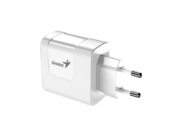 Genius Зарядно за лаптоп PD-65AC, USB Type-C, USB Type-A, 65 W, бяло