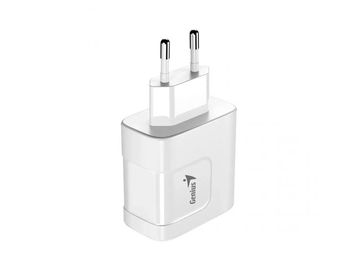 Genius Зарядно за лаптоп PD-65AC, USB Type-C, USB Type-A, 65 W, бяло