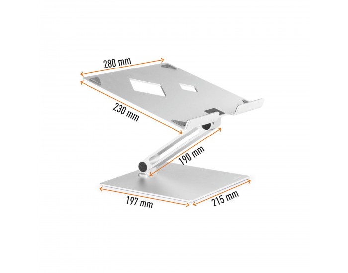 Поставка за лаптоп Durable Rise, сребриста