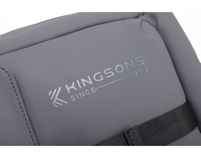 Раница за лаптоп Kingsons Nomad X, 15.6'', водоустойчив полиестер/PVC покритие, 20 L, тъмносива