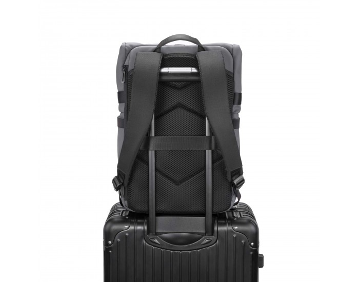 Раница за лаптоп Kingsons Nomad X, 15.6'', водоустойчив полиестер/PVC покритие, 20 L, тъмносива
