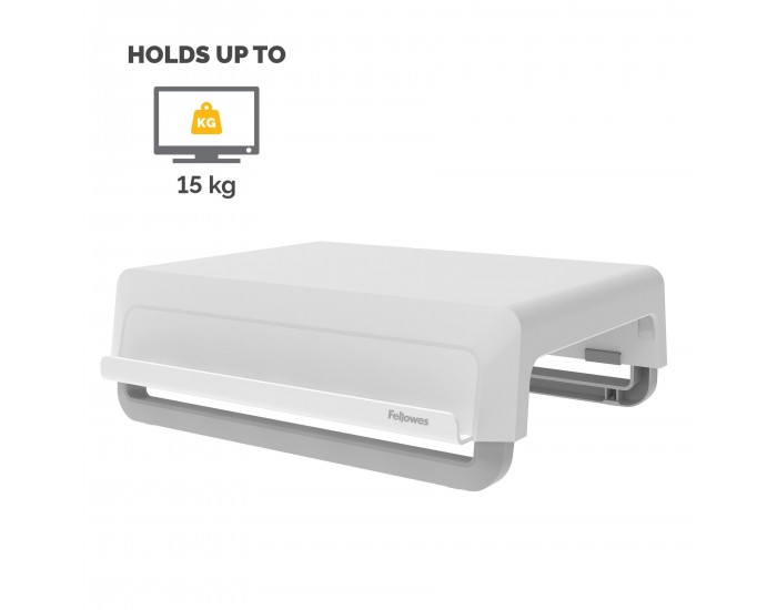 Поставка за монитор Fellowes Breyta, максимално тегло 15 kg, бяла