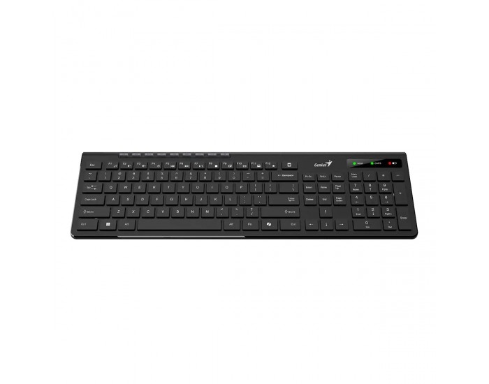 Клавиатура Genius Slimstar 7230, безжична, AI Copilot, USB, 12 бързи бутона, черна
