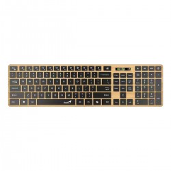 Клавиатура Genius Slimstar 7250BT, безжична, AI Copilot, Bluetooth/USB, 12 бързи бутона, AAA, дървесна - Genius