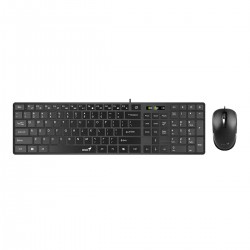 Комплект клавиатура Genius и мишка Smilstar C126, с кабел 1.5 m и кирилизация, USB, 3 бутона на мишката, черни - Genius