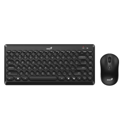 Комплект клавиатура Genius и мишка LuxeMate Q8000, черни, USB Type-A, 4 бутона на мишката, 12 бързи бутона на клавиатурата - Genius