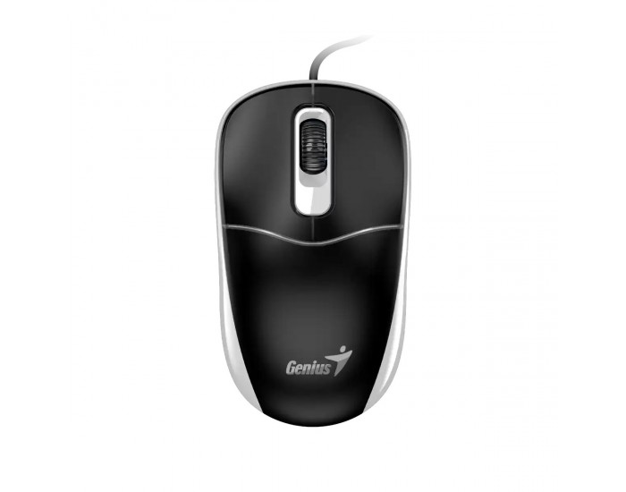 Мишка Genius DX-111, с кабел, USB Type-A, 3 бутона, сива