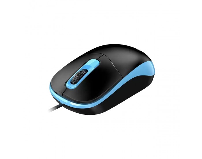 Мишка Genius DX-111, с кабел, USB Type-A, 3 бутона, синя
