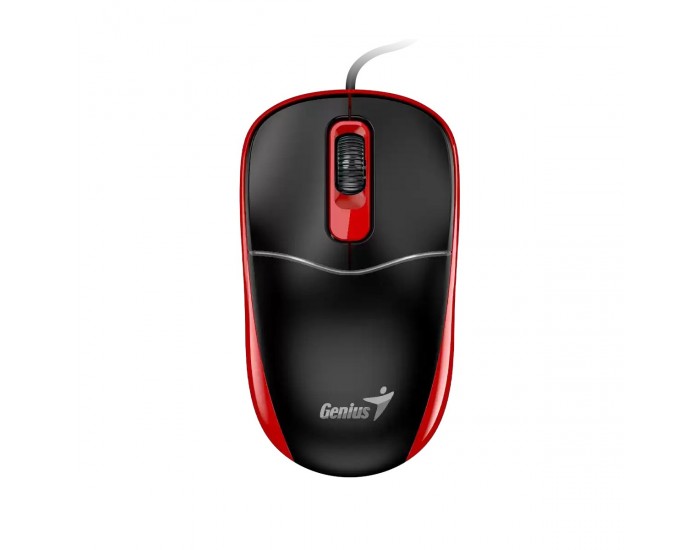 Мишка Genius DX-111, с кабел, USB Type-A, 3 бутона, червена
