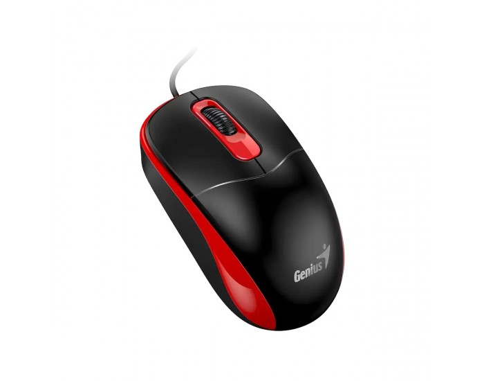 Мишка Genius DX-111, с кабел, USB Type-A, 3 бутона, червена