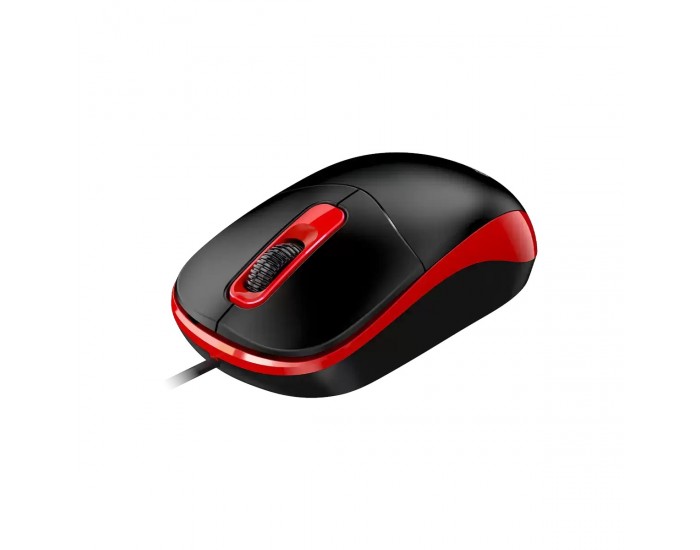 Мишка Genius DX-111, с кабел, USB Type-A, 3 бутона, червена