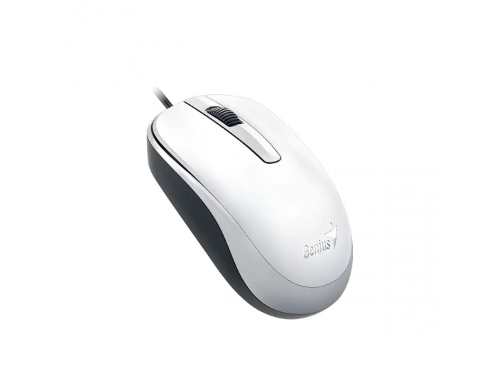 Мишка Genius DX-120, с кабел, USB Type-A, 3 бутона, бяла