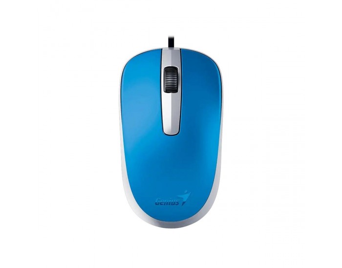 Мишка Genius DX-120, с кабел, USB Type-A, 3 бутона, синя