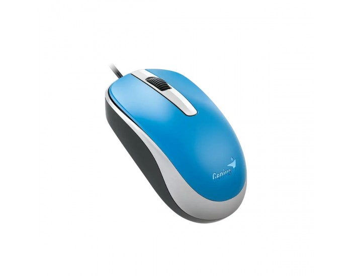 Мишка Genius DX-120, с кабел, USB Type-A, 3 бутона, синя