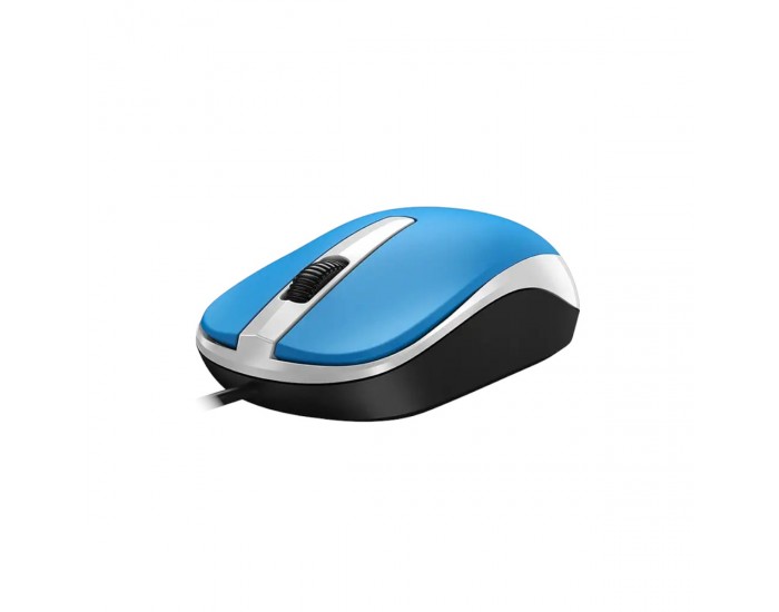 Мишка Genius DX-120, с кабел, USB Type-A, 3 бутона, синя
