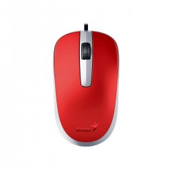 Мишка Genius DX-120, с кабел, USB Type-A, 3 бутона, червена - Genius