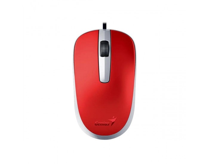 Мишка Genius DX-120, с кабел, USB Type-A, 3 бутона, червена