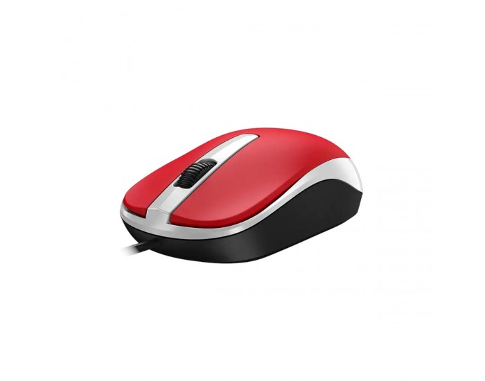 Мишка Genius DX-120, с кабел, USB Type-A, 3 бутона, червена