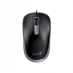 Мишка Genius DX-125S, с кабел, безшумна, USB, 3 бутона, черно-сива - Genius