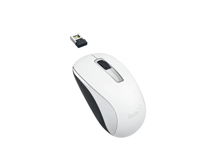 Мишка Genius NX-7005, безжична, USB, 3 бутона, AA, бяла