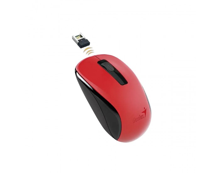 Мишка Genius NX-7005, безжична, USB, 3 бутона, AA, червена