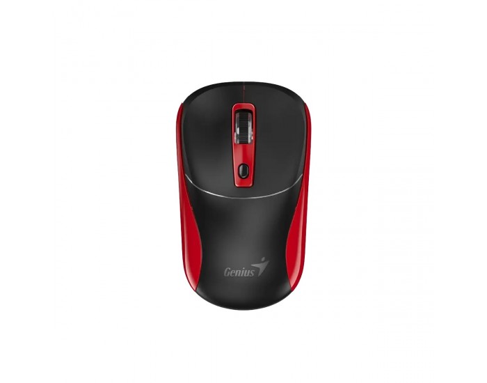 Мишка Genius NX-7123, безжична, AI Copilot, USB, 4 бутона, AA, черно-червена