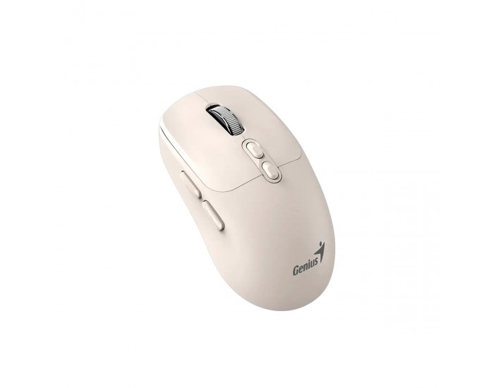 Мишка Genius NX-8080S, безжична, Bluetooth, Bluetooth/USB, 7 бутона, AA, бежова