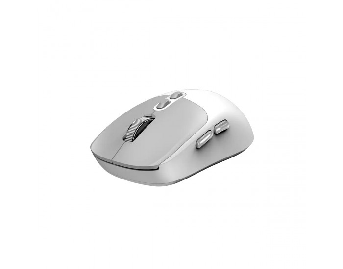 Мишка Genius NX-8080S, безжична, Bluetooth, Bluetooth/USB, 7 бутона, AA, бяло-сива