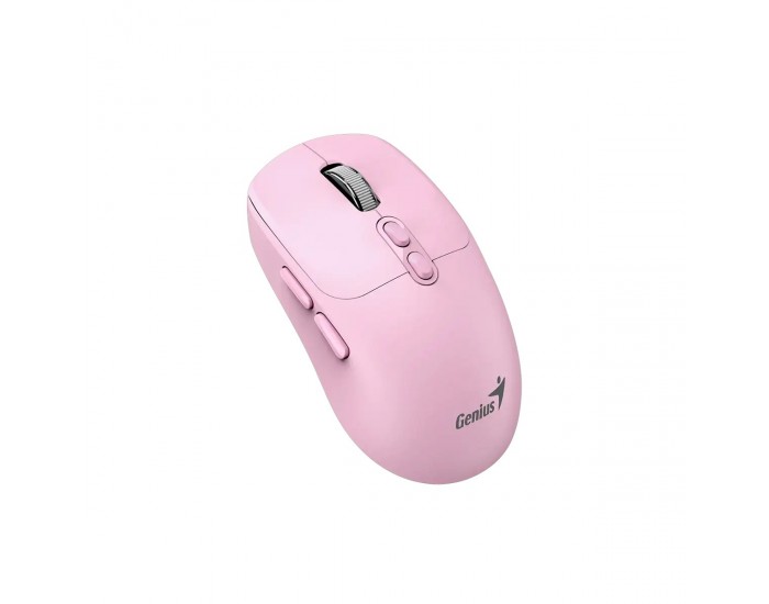 Мишка Genius NX-8080S, безжична, Bluetooth, Bluetooth/USB, 7 бутона, AA, розова