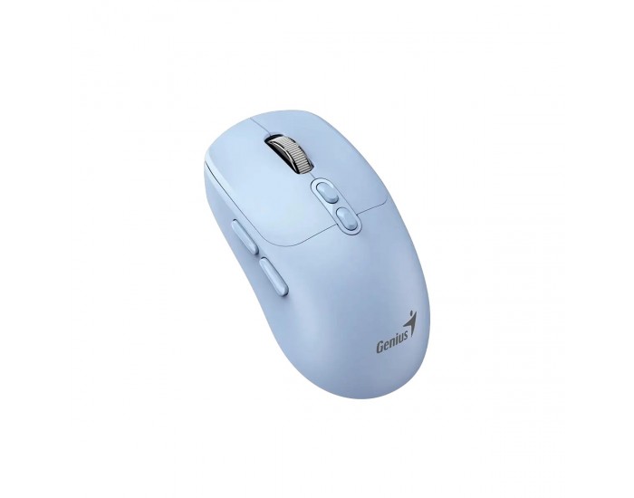 Мишка Genius NX-8080S, безжична, Bluetooth, Bluetooth/USB, 7 бутона, AA, синя