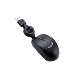 Мишка Genius Micro Traveler, с кабел, USB Type-A, 3 бутона, черна - Genius