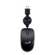 Мишка Genius Micro Traveler, с кабел, USB Type-A, 3 бутона, черна