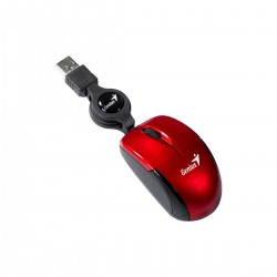 Мишка Genius Micro Traveler, с кабел, USB Type-A, 3 бутона, червена - Genius