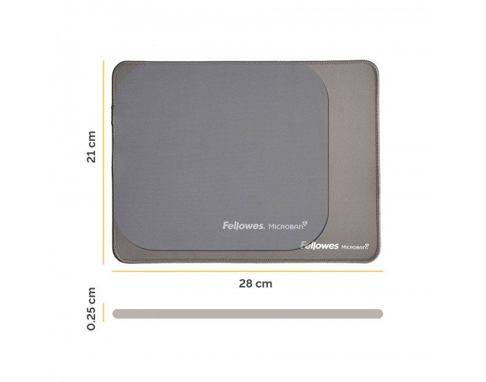 Пад за мишка Fellowes Breyta, XL, 28 x 21 cm, сив
