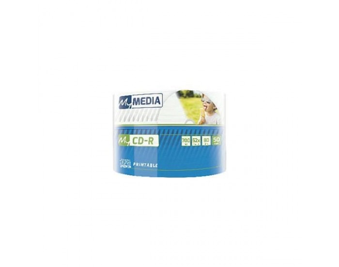 My Media CD-R Wide Printable, 700 MB, 52x, 50 броя, в целофан