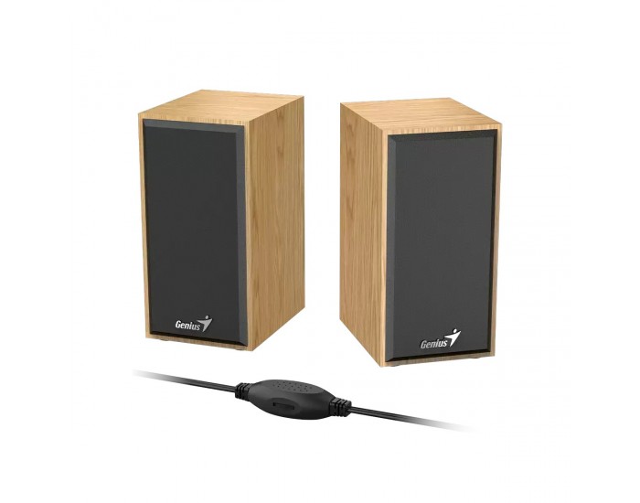 Тонколони Genius SP-HF180, с кабел, USB Type-A, 150 - 20000 Hz, 6 W, дървесни