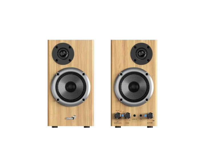 Тонколони Genius SP-HF520BT, Bluetooth, 40 - 20000 Hz, 20 W, дървесни