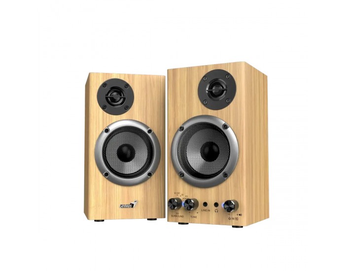 Тонколони Genius SP-HF520BT, Bluetooth, 40 - 20000 Hz, 20 W, дървесни